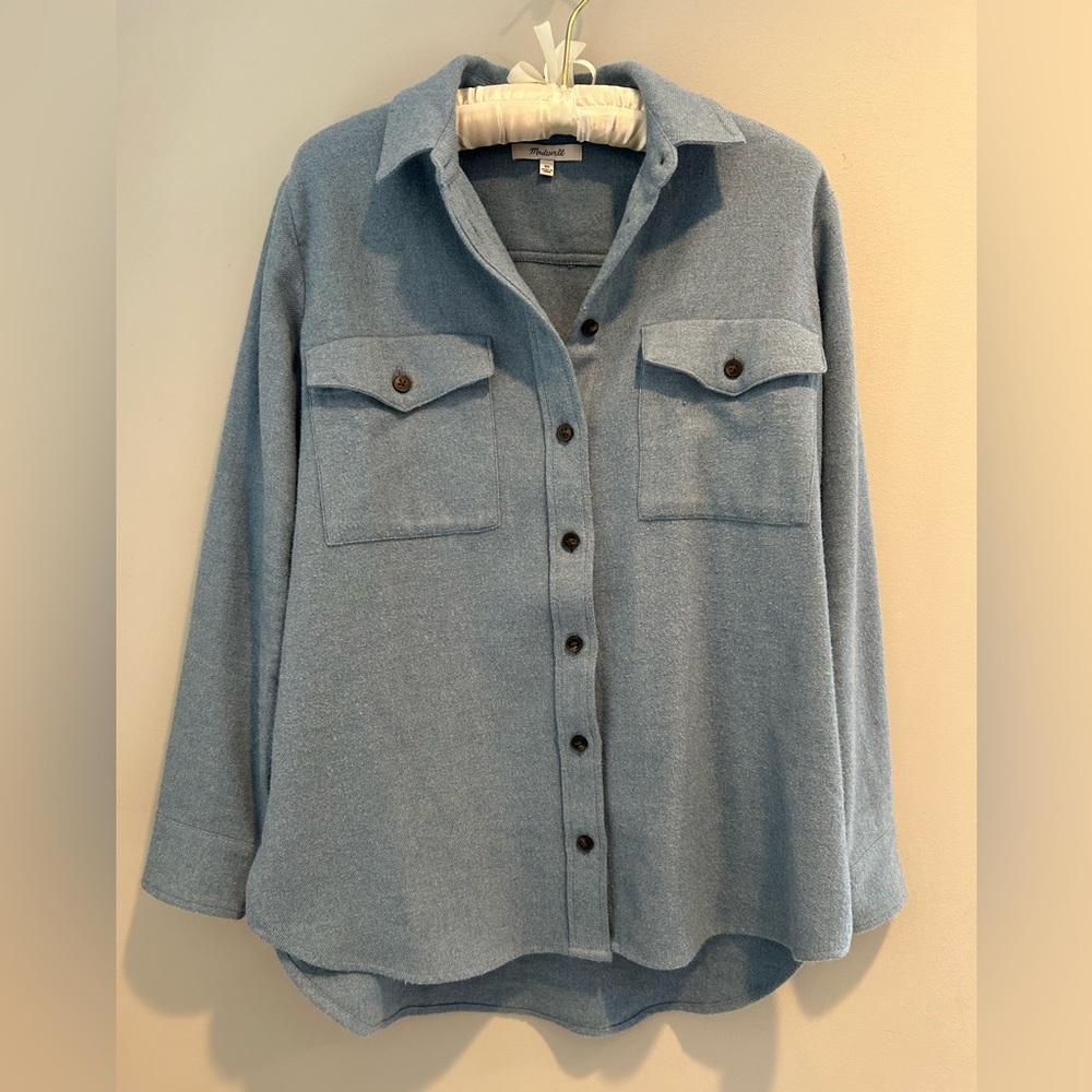 MADEWELL blue flannel button down. Oversized size XS. EUC